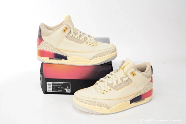 Official Maikesneakers Sunset FN0344-901 Jordan 3 Balvin Medellin x Air J 0813
